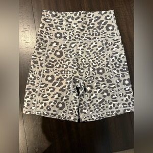 Aerie Offline Gray Leopard Print Bike Shorts